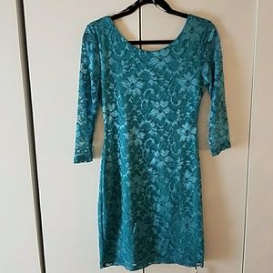 Guess Teal Lace Dress